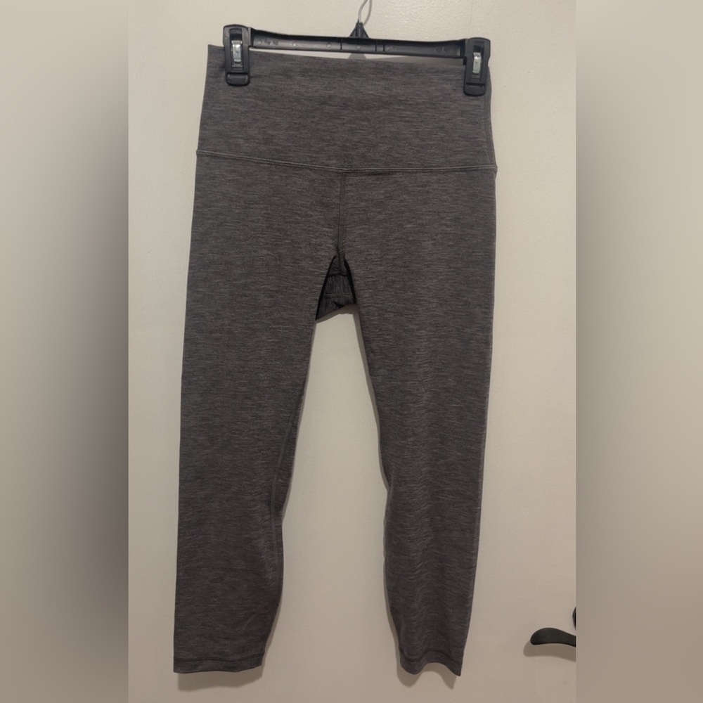 Lululemon ladies sz 8 grey soft Leggings. Like new . Tags were removed.